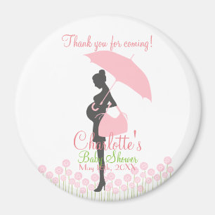Bedankt voor je komst! Roze Silhouet Baby shower Magneet