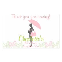 Bedankt voor je komst! Roze Silhouet Baby shower