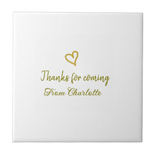 bedankt voor je komst voeg naam toe sms gouden har tegeltje