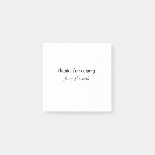 bedankt voor je komst voeg naam toe tekst bericht  post-it® notes (Voorkant)