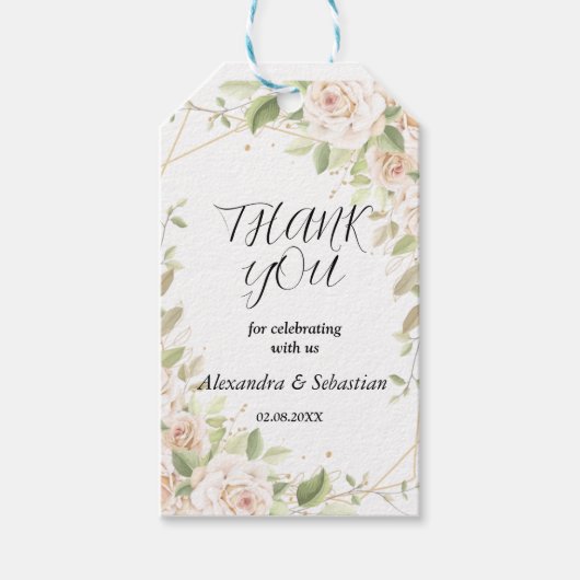 Bedankt voor je komst voor het label voor de bloem cadeaulabel (Voorkant)