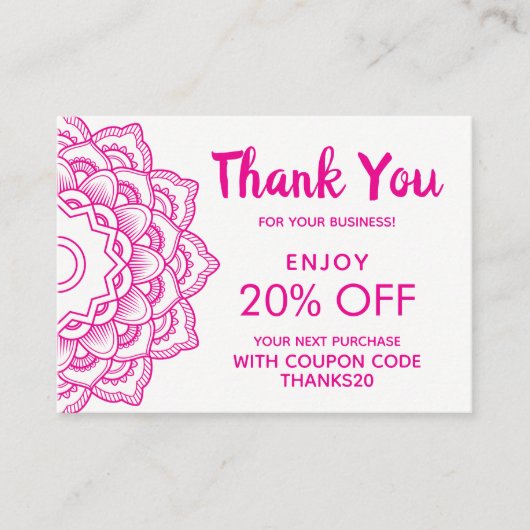 Bedankt voor je korting (Voorkant)