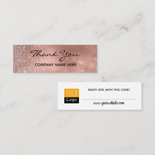Bedankt voor je korting op Roos Gold Business Mini Visitekaartje (Voorkant / Achterkant)