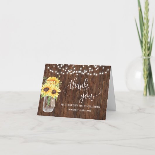 Bedankt voor je landelijke zonnebloemen brudal bru (Voorkant)