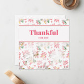 Bedankt voor je lente bloemen notitiekaartje (Voorkant / Achterkant in situ)