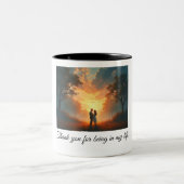 Bedankt voor je leven tweekleurige koffiemok (Center)