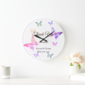 Bedankt voor je liefdeskleurige Butterflies Grote Klok (Huis)