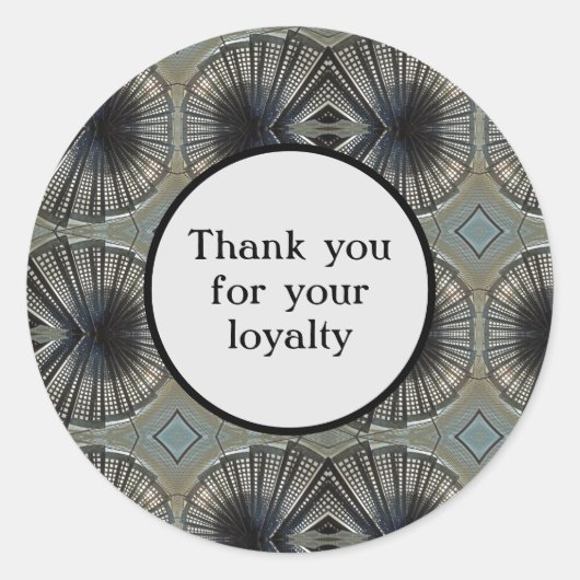 Bedankt voor je Loyalty Black Grey Geometric Ronde Sticker (Voorkant)
