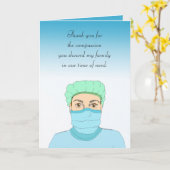 Bedankt voor je medeleven voor verpleegkundige of  kaart (Gele Bloem)