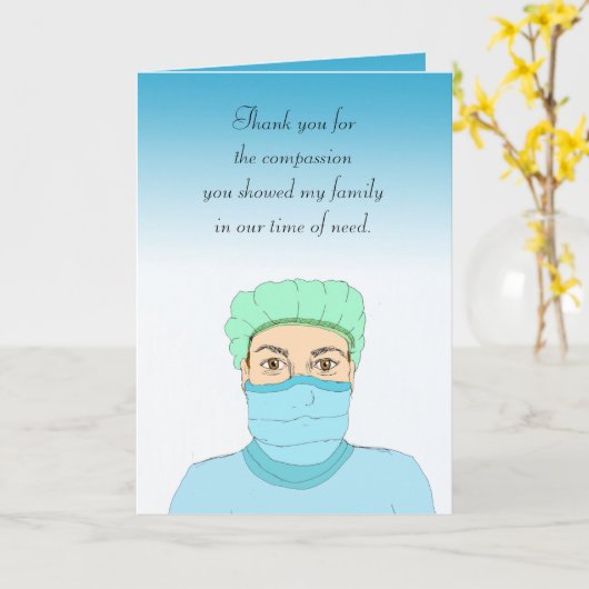 Bedankt voor je medeleven voor verpleegkundige of  kaart (Gele Bloem)