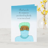 Bedankt voor je medeleven voor verpleegkundige of  kaart (Gele Bloem)