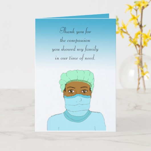 Bedankt voor je medeleven voor verpleegkundige of  kaart (Gele Bloem)