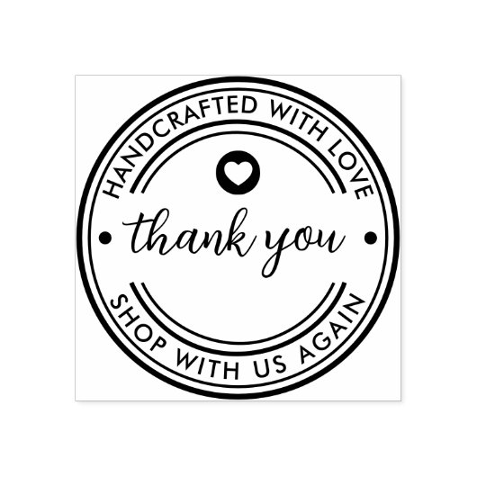 Bedankt voor je merk Loyalty Handgemaakt met liefd Rubberstempel (Afrduk)