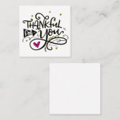 Bedankt voor je, met de hand geschreven vierkante visitekaartje (Voorkant / Achterkant)