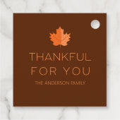 Bedankt voor je | Moderne minimale Thanksgiving Bedankjes Labels (Achterkant)