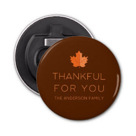Bedankt voor je | Moderne minimale Thanksgiving Button Flesopener
