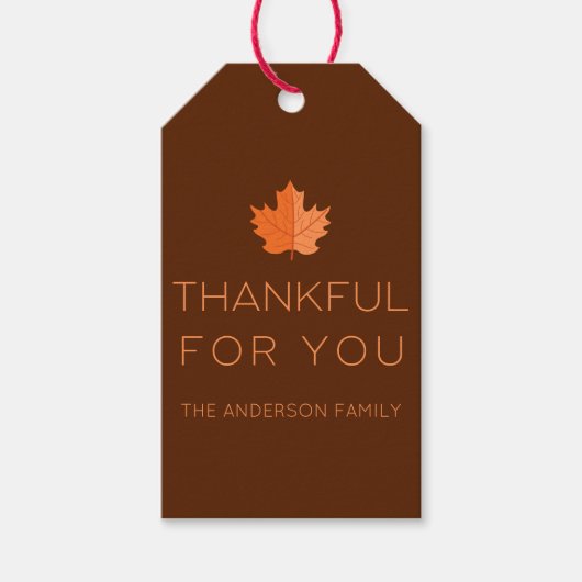 Bedankt voor je | Moderne minimale Thanksgiving Cadeaulabel (Voorkant)