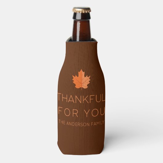 Bedankt voor je | Moderne minimale Thanksgiving Flesjeskoeler (Fles Voorkant)