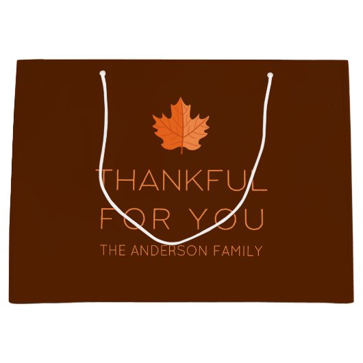Bedankt voor je | Moderne minimale Thanksgiving Groot Cadeauzakje (Voorkant)