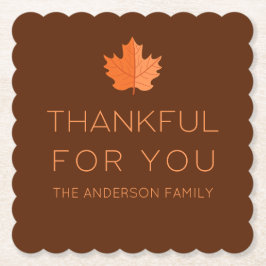 Bedankt voor je | Moderne minimale Thanksgiving Kartonnen Onderzetters