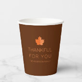 Bedankt voor je | Moderne minimale Thanksgiving Papieren Bekers (Voorkant)