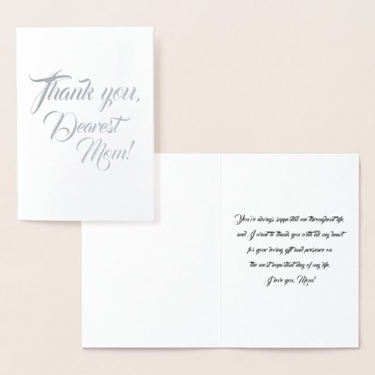 Bedankt voor je moeder bruiloft. folie kaarten (Display)