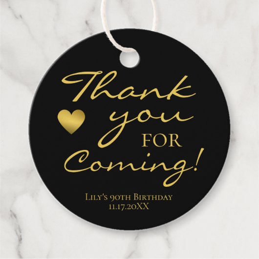 Bedankt voor je mooie Gold Script verjaardag Bedankjes Labels (Voorkant)