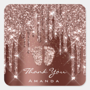 Bedankt voor je naam Baby shower Confetti Feet Bro Vierkante Sticker