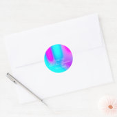 Bedankt voor je naam Datum Blue Aqua Pink Abstract Ronde Sticker (Envelop)