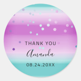 Bedankt voor je naam Datum Sweet 16th Wedding Brid Ronde Sticker