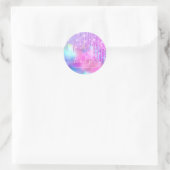 Bedankt voor je naam Weddenschap Glitter Holografe Ronde Sticker (Tas)