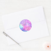 Bedankt voor je naam Weddenschap Glitter Holografe Ronde Sticker (Envelop)