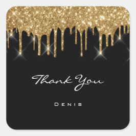 Bedankt voor je naam Wedding Beauty Black Vierkante Sticker