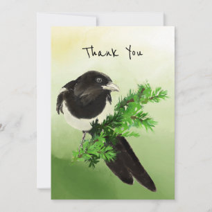 Bedankt voor je nieuwsgierige Magpie Garden Bird W Kaart