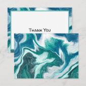 Bedankt voor je opmerking Blauwe Marmer Fluid Art (Voorkant / Achterkant)