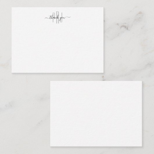 Bedankt voor je opmerking Kaart Klassieke monogram Notitiekaartje (Voorkant / Achterkant)