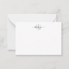 Bedankt voor je opmerking Kaart Klassieke monogram Notitiekaartje