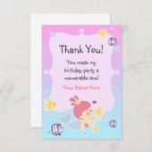 Bedankt voor je opmerking - Mermaid Theme Birthday Kaart (Voorkant / Achterkant)