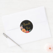 Bedankt voor je papegaaibloemen Black Ronde Sticker (Envelop)