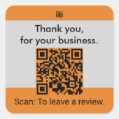 Bedankt voor je QR-code Vierkante Sticker (Voorkant)