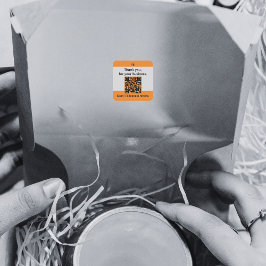 Bedankt voor je QR-code Vierkante Sticker