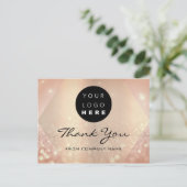 Bedankt voor je Roos Glitter Logo Briefkaart (Staand voorkant)