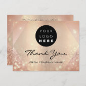 Bedankt voor je Roos Glitter Logo Briefkaart (Voorkant / Achterkant)