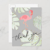 Bedankt voor je script Flamingo Pink Tropical Briefkaart (Voorkant / Achterkant)
