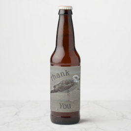 Bedankt voor je Seagull Artistic Ocean Bird Apprec Bier Etiket