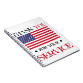 Bedankt voor je service Amerikaanse vlag Notitieboek (Rechterzijde)