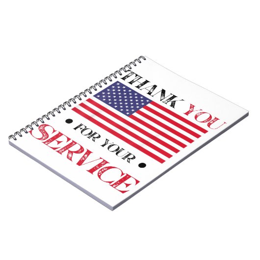 Bedankt voor je service Amerikaanse vlag Notitieboek (Linkerzijde)