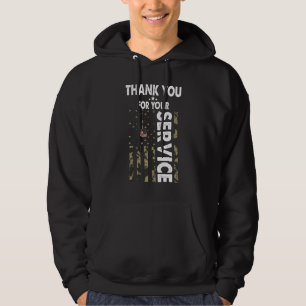 Bedankt voor je service Amerikaanse vlag V Hoodie