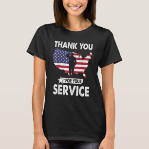 Bedankt voor je service  Amerikaanse vlag V T-shirt