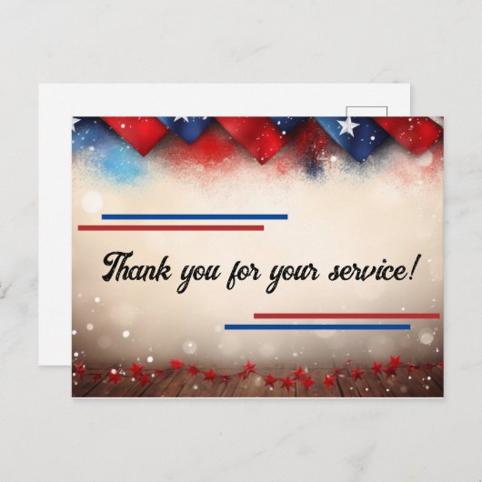 Bedankt voor je service feestdagenkaart (Voorkant / Achterkant)